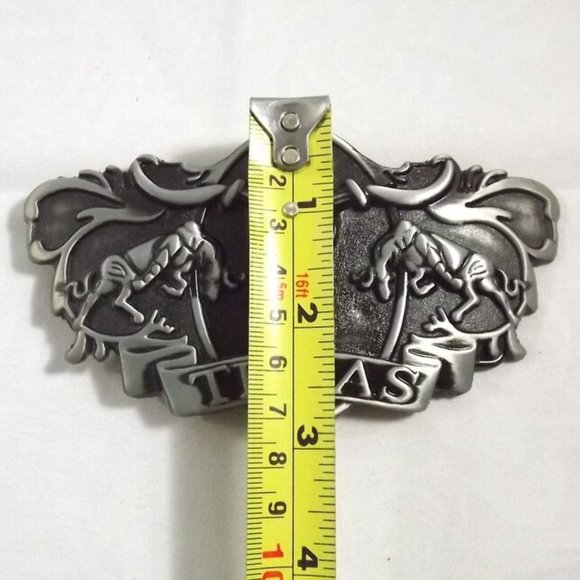 Texas Steer Skeleton Head Novelty Statement Belt Buckle - Picture 3 of 7